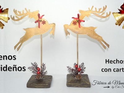 Adornos navideños. Renos de cartón. Christmas decorations. Reindeer cardboard.