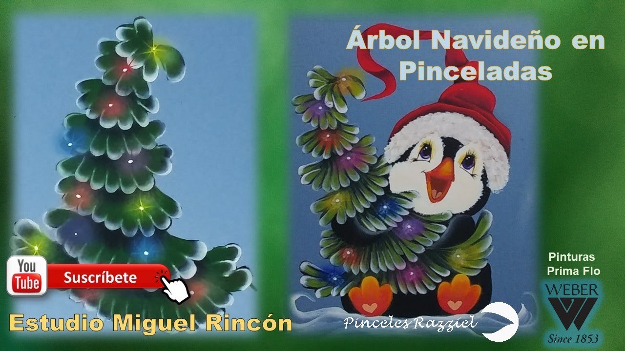 Árbol Navideño (Christmas tree) en pincelada con Miguel Rincón.