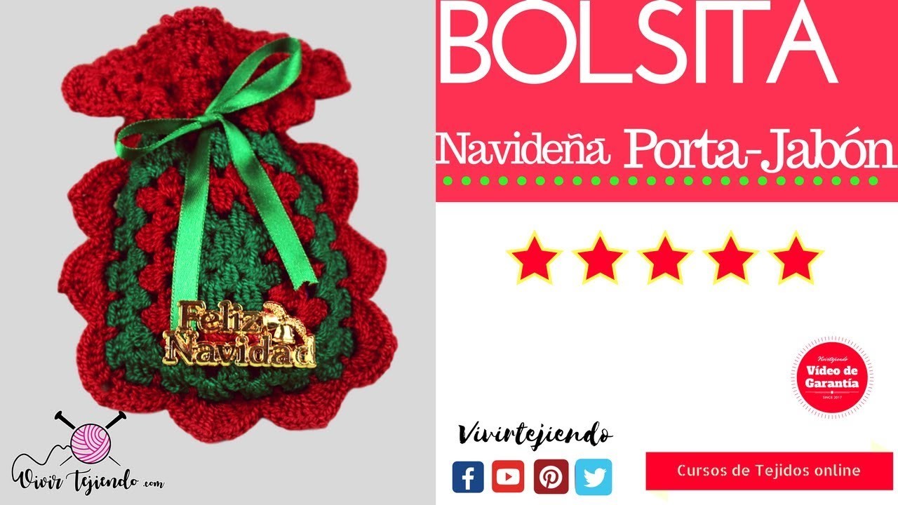 Bolsita Navideña Porta Jabón a crochet | Manualidades por navidad