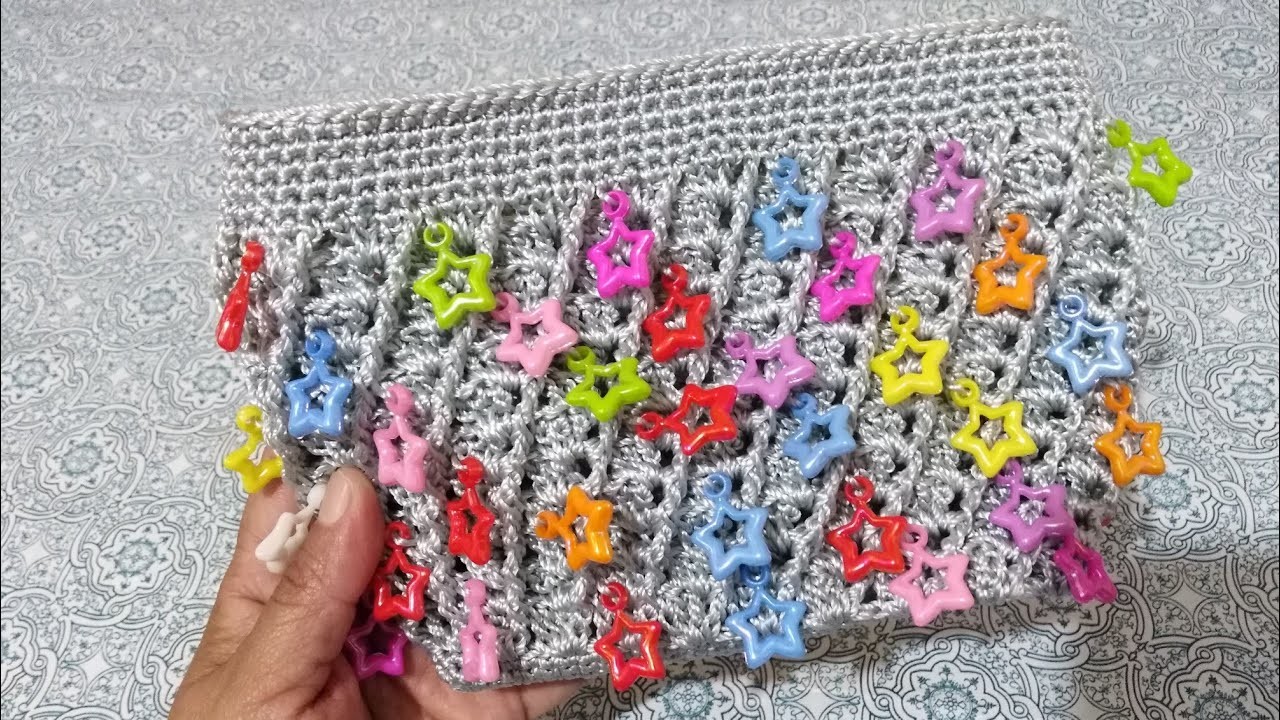 Bolso Tejido a Crochet Con Estrellas Para Niña