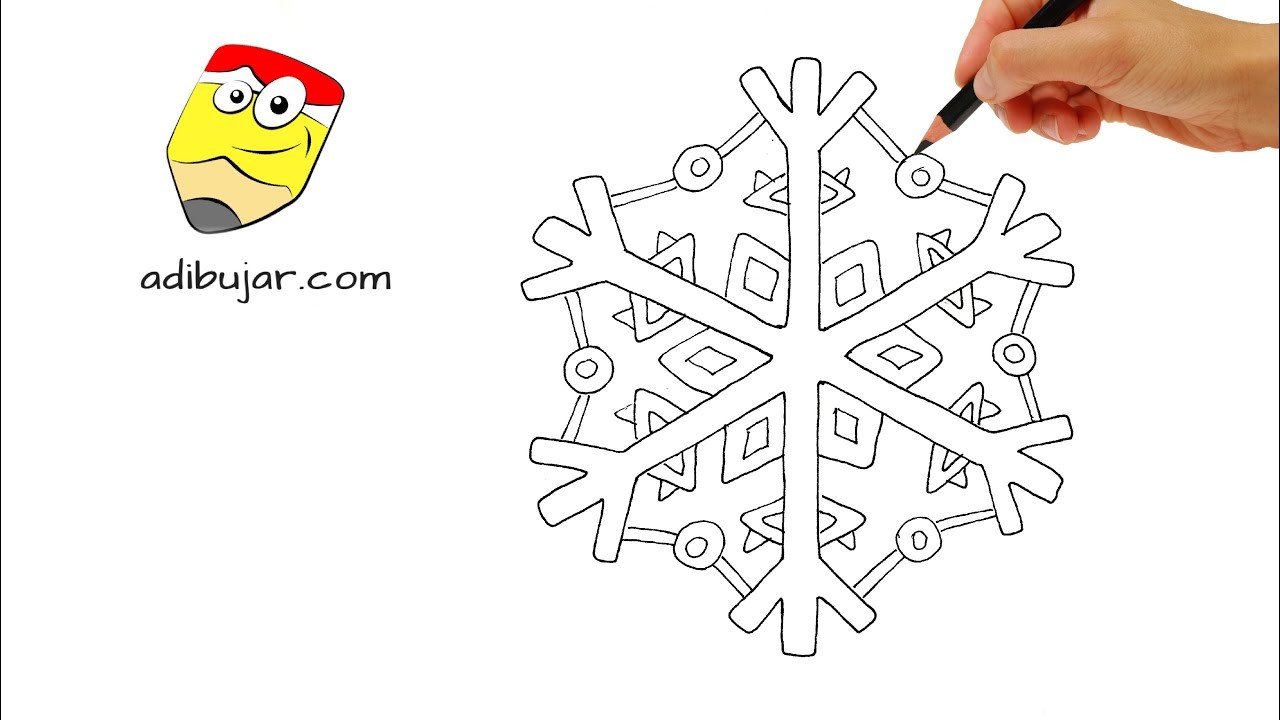Cómo dibujar copos de nieve (Adornos Navidad) | How to draw snowflakes DIY