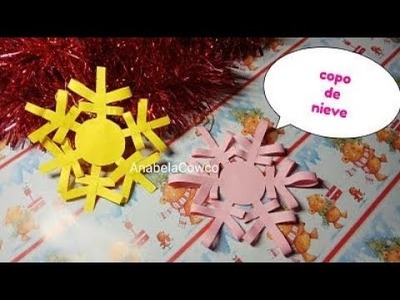 Cómo hacer COPO DE NIEVE d papel.Adorno Navidad fácil How to make PAPER SNOWFLAKE(English subtitles)