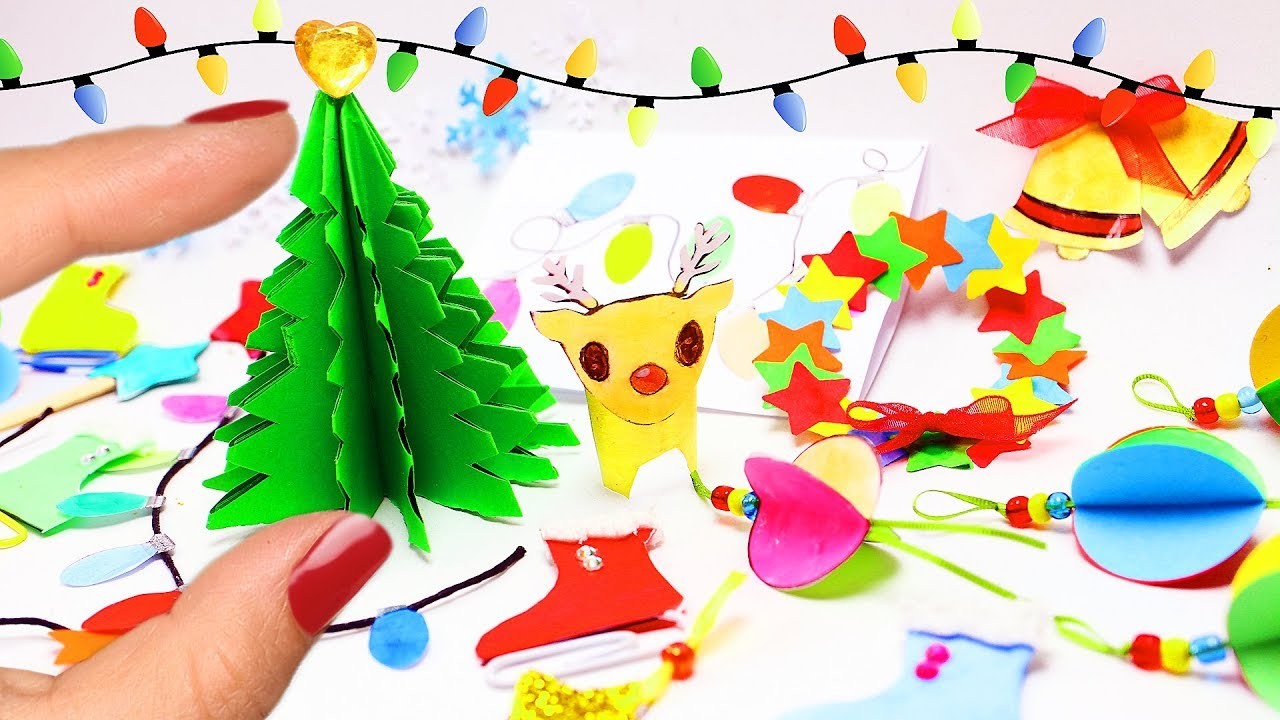 Cómo Hacer Decoraciones y Adornos de Papel para el Invierno - 10 manualidades fáciles para muñecas