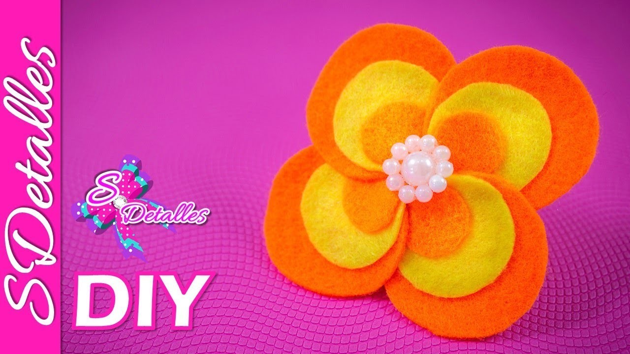 Como hacer flores: Flores de Fieltro #6 | Video#  71 | SDetalles | DIY