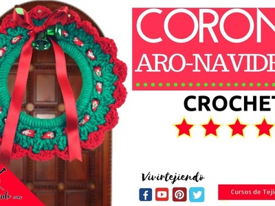 Como tejer Coronas navideñas a Crochet | Adornos navideños | Vivir tejiendo perú
