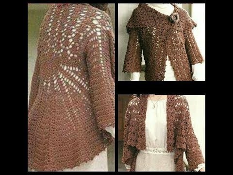 Crochet tutorial chaqueta dos posturas saco facil how to do jacket ( subtitles several lenguage)