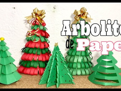 DIY 4 Arbolitos de navidad de papel - Brenda PE
