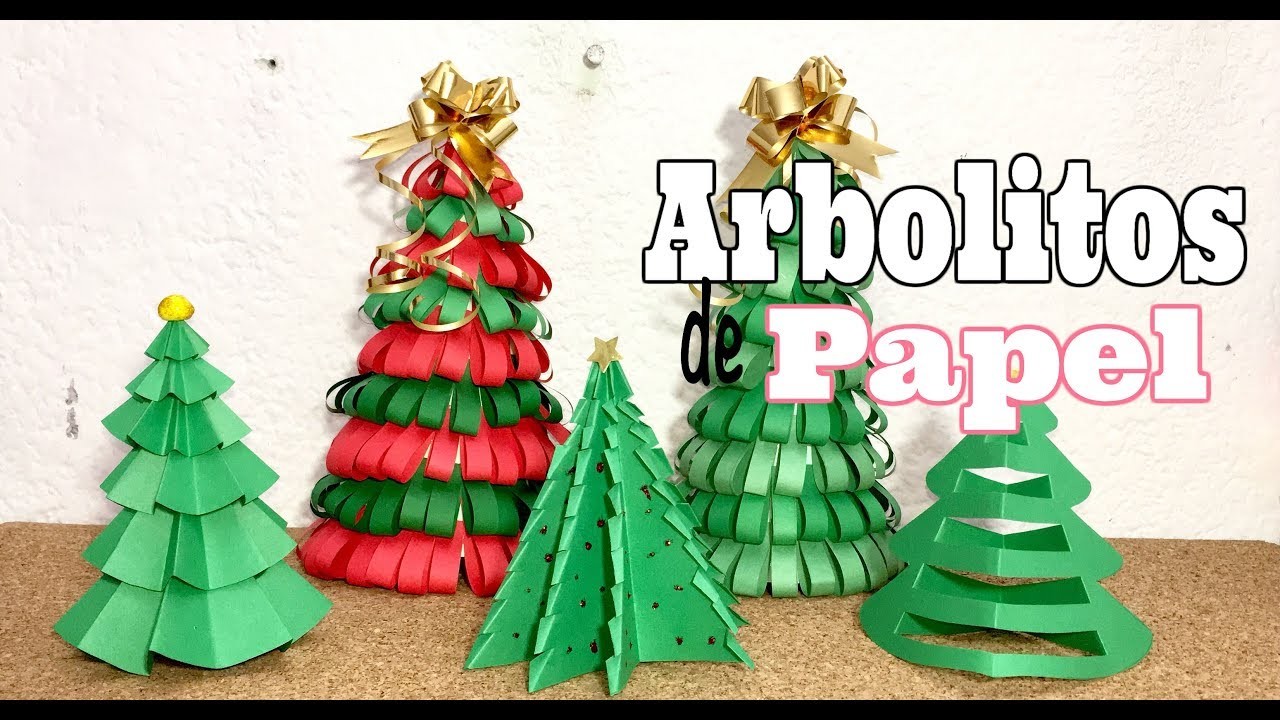 DIY 4 Arbolitos de navidad de papel - Brenda PE