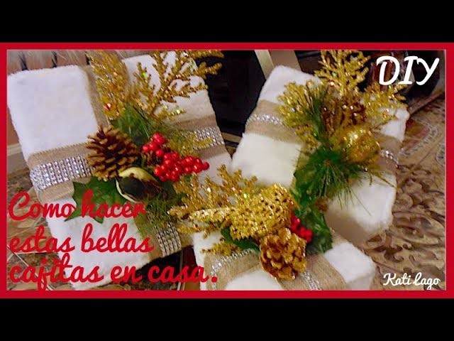 DIY|Cajitas de regalo para adornar en esta Navidad.Christmas decor boxes.