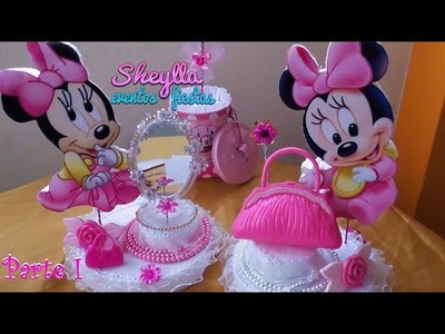 DIY: Centro de mesa,  Minnie bebe ????, Minnie baby, decoración de fiesta