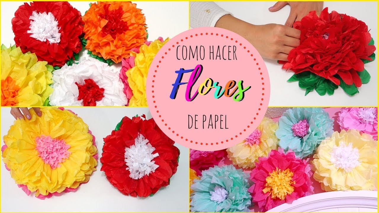 DIY: como hacer flores de papel super facil! - TUTORIAL