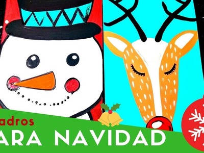 DIY CUADROS DECORATIVOS PARA NAVIDAD - SÚPER FÁCIL!!!