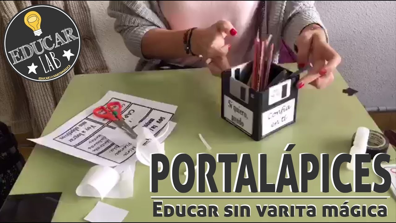 DIY Portalápices con diskettes | Manualidades con niños. Autoestima