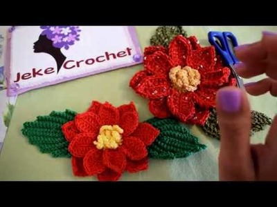 Flor Navideña a Crochet - Stella di Natale all'uncinetto | JEKE CROCHET ???????? Paso a Paso