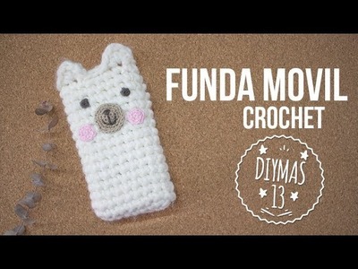 Funda movil de crochet - Oso polar