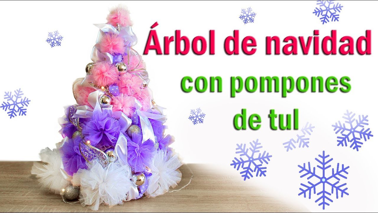 Manualidades para navidad fáciles con reciclaje. árbol de navidad hecho de pompones