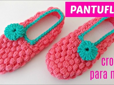 Pantuflas crochet para niños