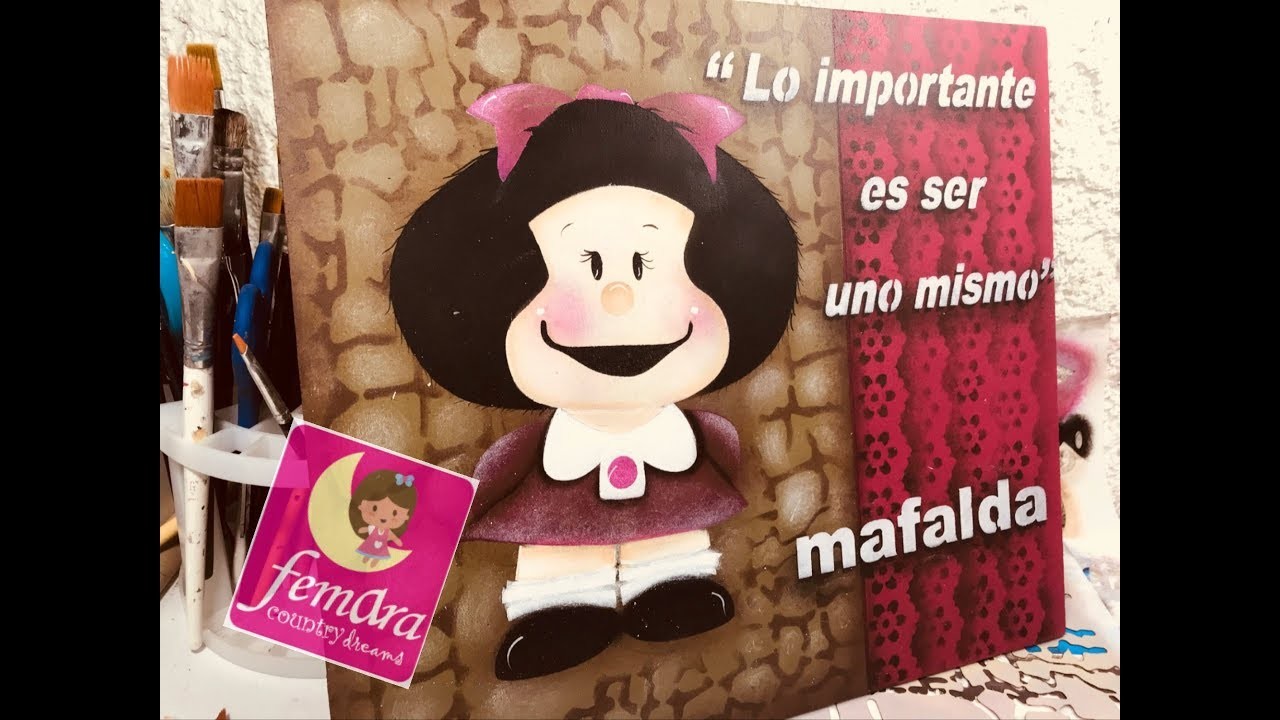 Pintura con Stencil Mafalda