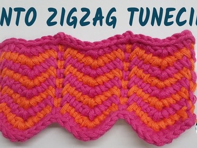 Punto zigzag tunecino - Punto tupido #3 - Crochet tunecino