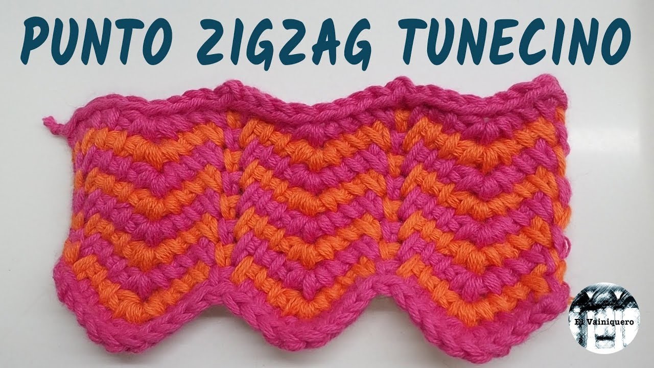 Punto zigzag tunecino - Punto tupido #3 - Crochet tunecino