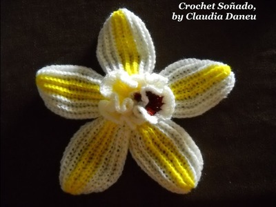 VANILLA CROCHET FLOWER. LA FLOR DE LA VAINILLA CROCHET