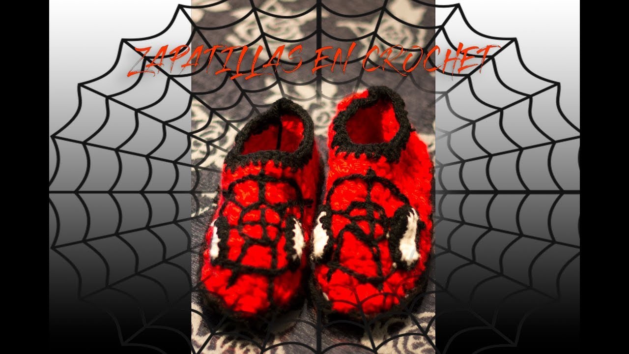 Zapatillas en Crochet Spiderman (Ganchillo)