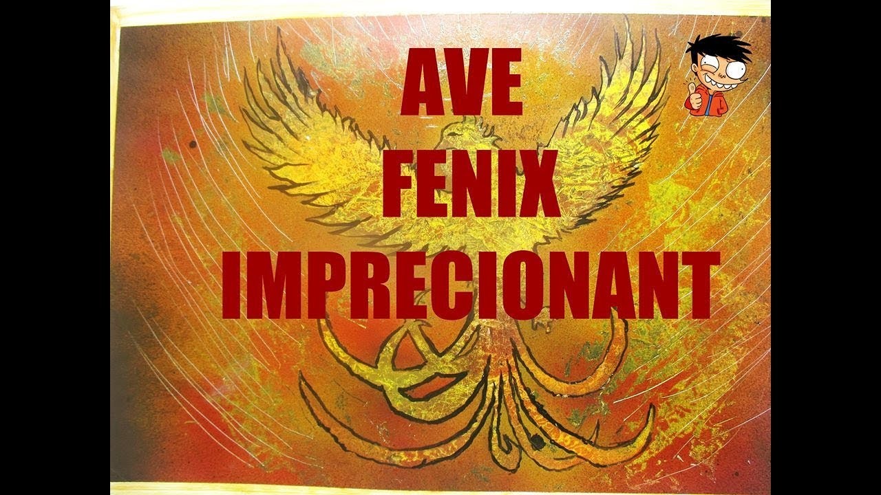 AVE FÉNIX-como hacer dibujar y pintar un ave ,DIBUJOS CON SPRAY -MANUALIDADES