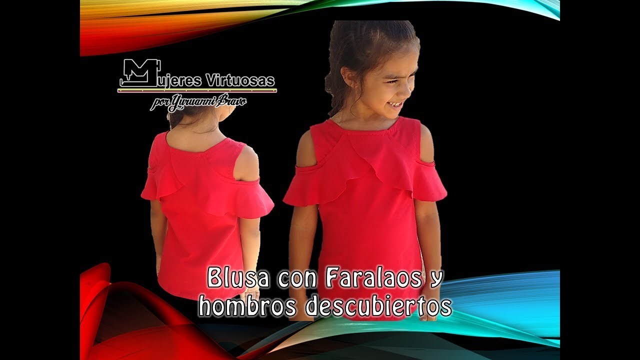 Blusa con faralaos y hombros al aire madre e hija