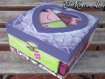 Caja joyero decorada con pasta de craquelado y decoupage-Manualidades Diy-Creavea