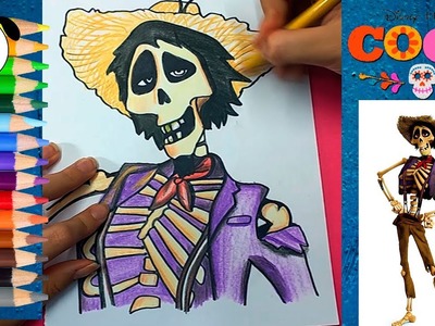COCO DISNEY-Cómo dibujar a Héctor-Dibujos para niños-How to draw Héctor-Art color kids