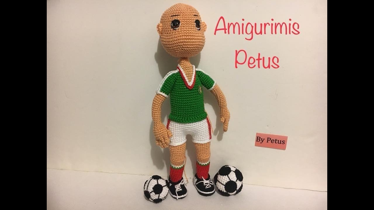 Como bordar ojos muñeco futbolista amigurumis Petus OCTAVA PARTE