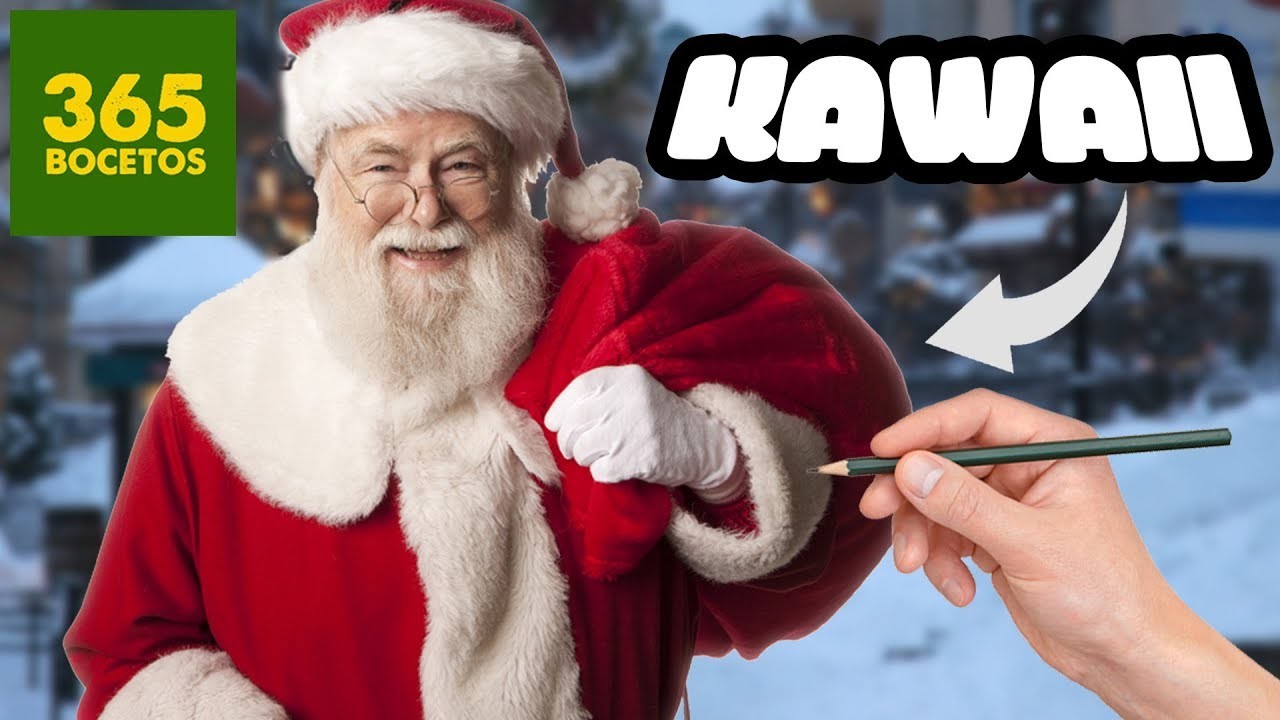COMO DIBUJAR A SANTA CLAUS KAWAII - Como dibujar Kawaii para Navidad