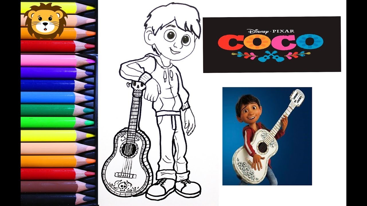 Como Dibujar - Miguel - Coco - Disney -  Dibujos para niños - Draw and Coloring Book for Kids