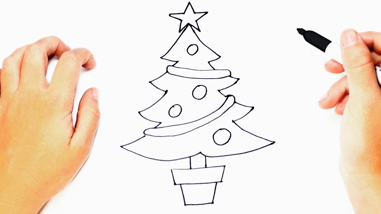 Como dibujar un Árbol de Navidad Paso a Paso