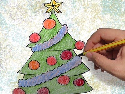 COMO DIBUJAR UN ARBOLITO DE NAVIDAD: dibujos de Navidad para niños facil