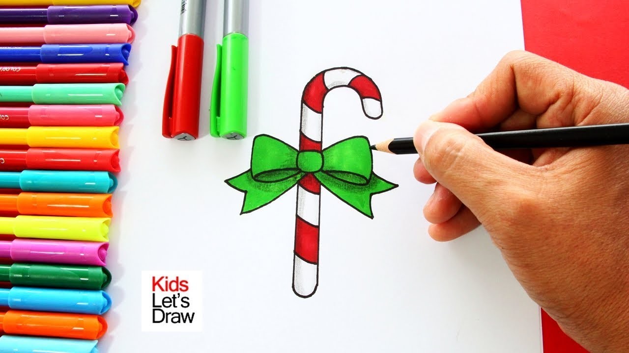 Cómo dibujar un BASTON DE CARAMELO de Navidad | How to Draw a Christmas Candy Cane