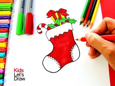 Cómo dibujar un Calcetín de Navidad | How to draw a Christmas Sock