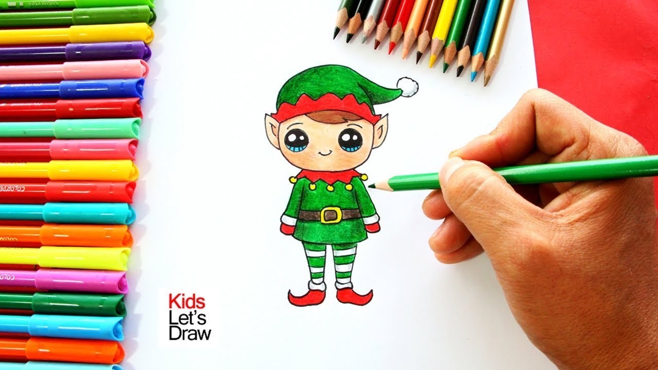 Cómo dibujar un DUENDE de Navidad de manera fácil | How to draw a Christmas Elf