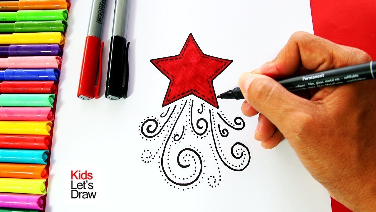Cómo dibujar una Estrella de Navidad (Decorar Tarjetas Navideñas) | How to draw a Christmas Star