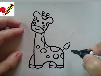 Como Dibujar una Jirafa. Dibujos para Niños. Draw a Child Giraffe