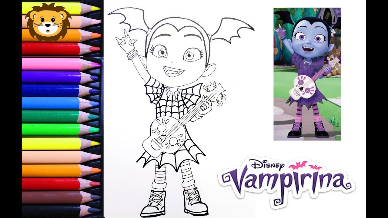 Como Dibujar - Vampirina Rockera - Disney -  Dibujos para niños - Draw and Coloring Book for Kids