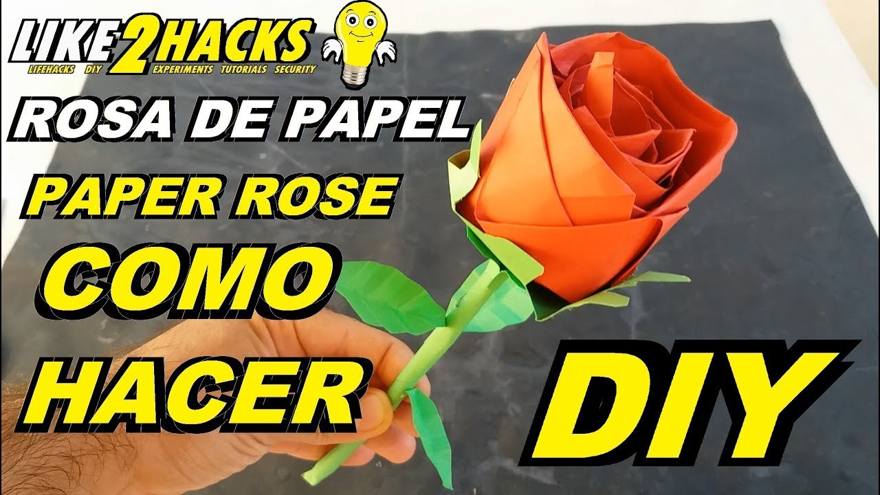 ???? COMO HACER UNA FLOR ROSA DE PAPEL - ORIGAMI. ???? HOW TO MAKE A ROSE PAPER FLOWER - ORIGAMI DIY