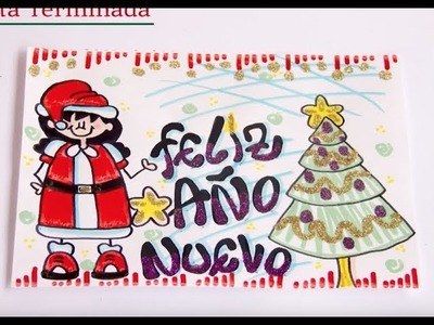 Como hacer una tarjeta de feliz año nuevo DIY letra Timoteo