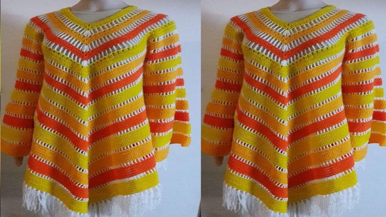 COMO TEJER PONCHO - TEJIDO A CROCHET - PASO A PASO