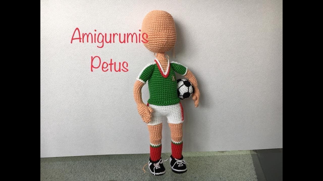 Como terminar de tejer cabeza muñeco futbolista amigurumis Petus SEPTIMA PARTE