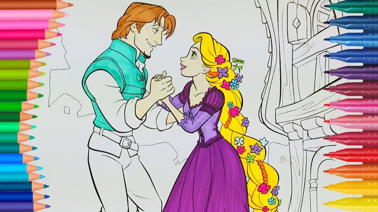 Disney Princesa Rapunzel Tangled Páginas Para Colorear  | Manos pequeñas Dibujos para Colorear