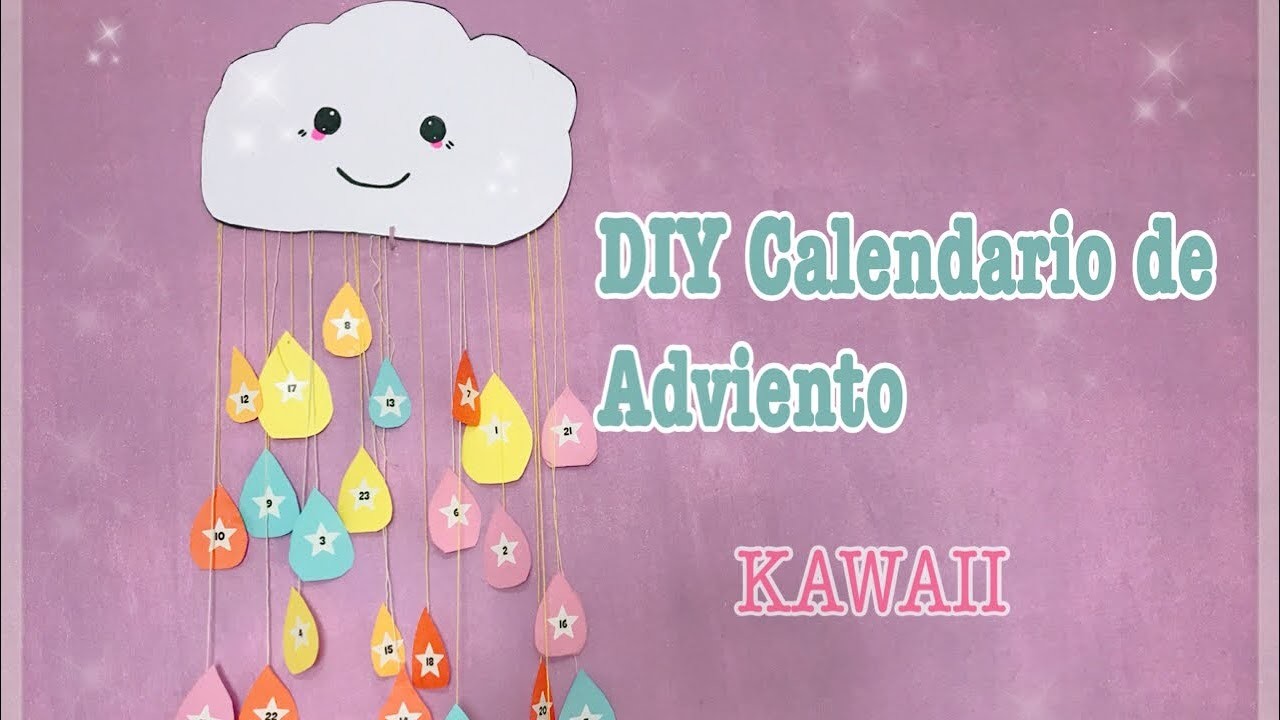 DIY Calendario de Adviento de Navidad .NUBE KAWAII REGALO AMIGO INVISIBLE