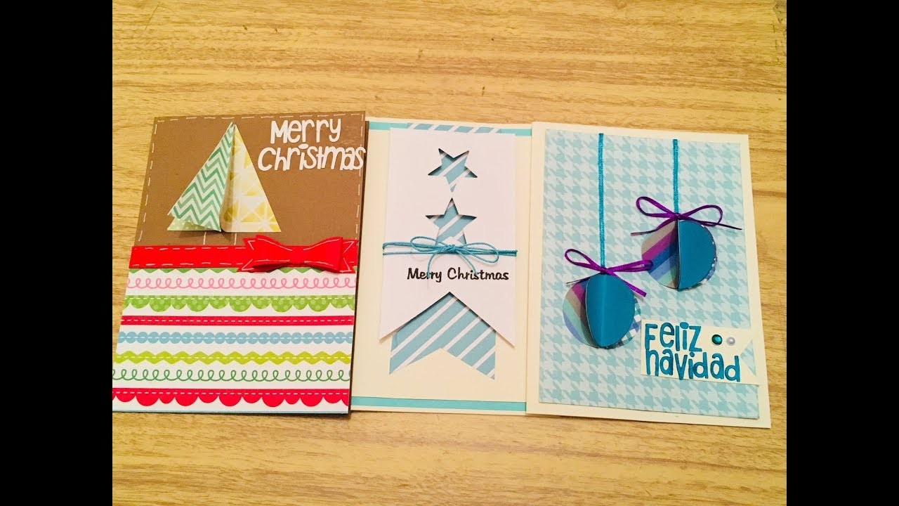 DIY: Tres tarjetas de navidad.card making. christmas day. navidad