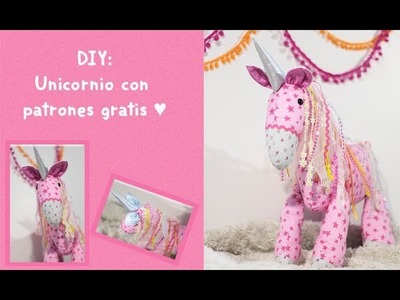 DIY : Unicornio. unicornio de peluche con Patrones Gratis !