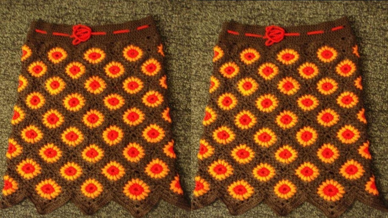 FALDA PARA DAMA _  TEJIDOS A CROCHET _ LINDO DISEÑO